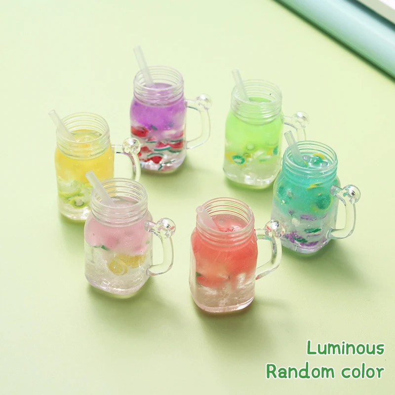 

Random Color Three-dimensional Luminous Double Layers Mini Fruit Cup Resin Accessories Florescent Home Ornaments Desk Decoration