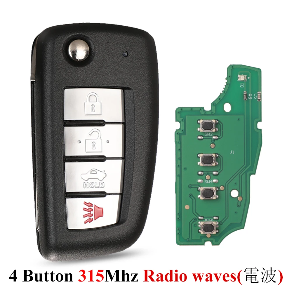 

Модифицированный Складной Ключ-пульт Jingyuqin Для Nissan Qashqai, Sunny, Sylphy, Tiida, X-Trail, March, Sentra, 433/315 МГц