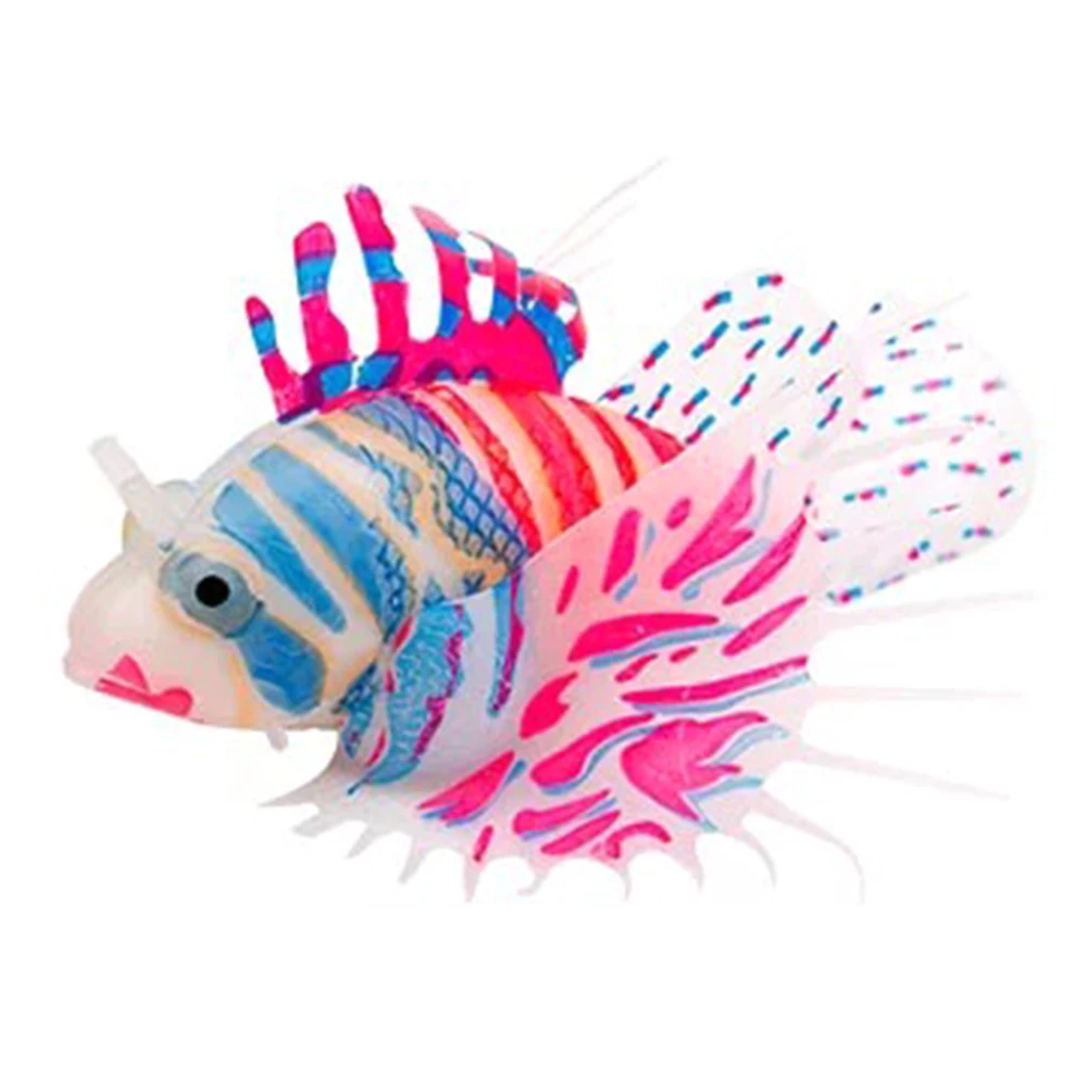 

Ночная флуоресцентная красочная имитация Lionfish, светящийся мягкий силиконовый плавающий аквариумный декор, домашний реалистичный гибкий л...