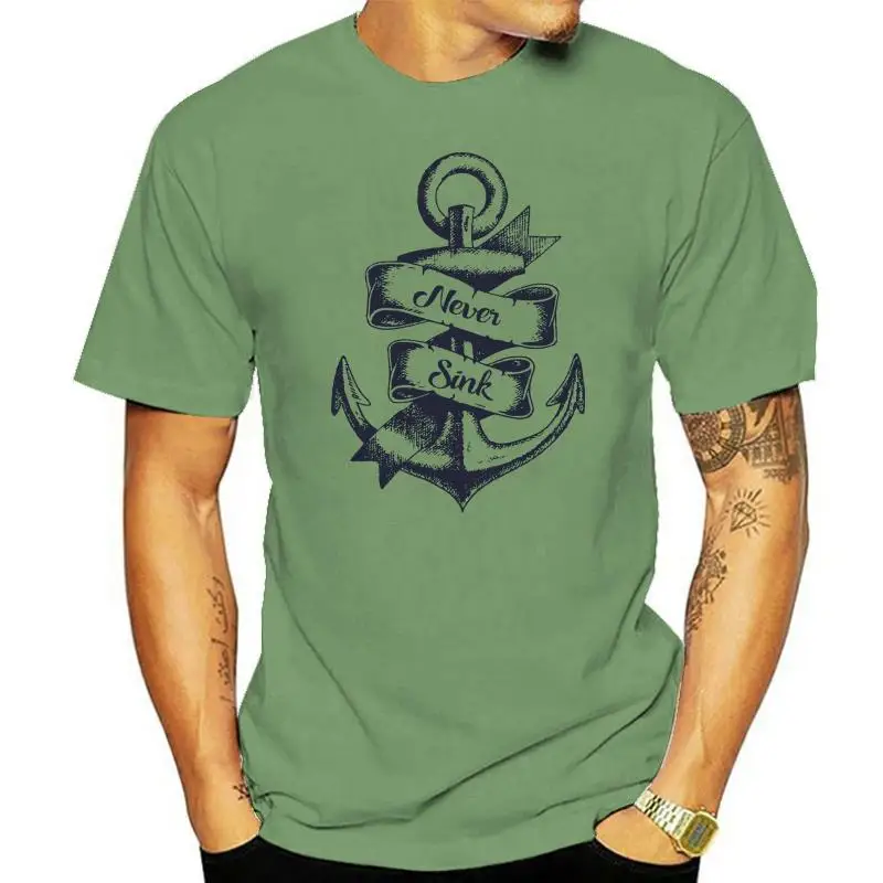 

Anchor T-shirt IV Sports Sailboat Sail Skipper Training Men's Unique Cotton Short Sleeve T-shirt