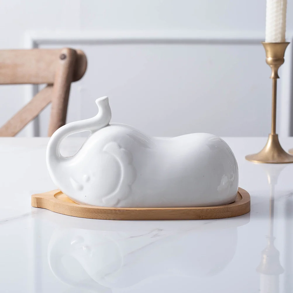 

Butter Dish Ceramic Container Plate Keeperbox Lid Tray Holder French Bowl Porcelain Covereddinner Wide Wooden Cheese