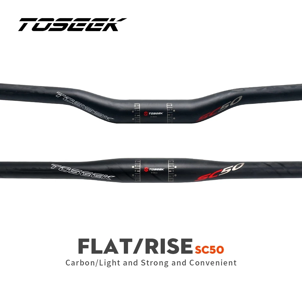

TOSEEK SC50 Matt UD Carbon Fiber Bicycle MTB Handlebar Bike Parts Flat Or Rise 580/600/620/640/660/680/700/720/740/760mm