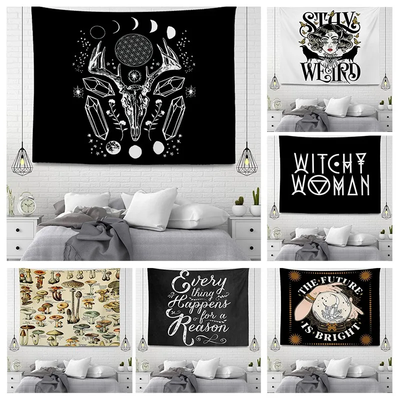 

Настенный декор на заказ, гобелен в эстетике Хэллоуина, Ужасный Декор, аксессуары в стиле бохо, настенный подвесной большой тканевый настенный Декор для дома