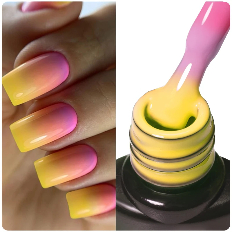 LILYCUTE-esmalte de Gel térmico para uñas, 7,5 ml, Semi permanente, cambia de Color, con purpurina, UV