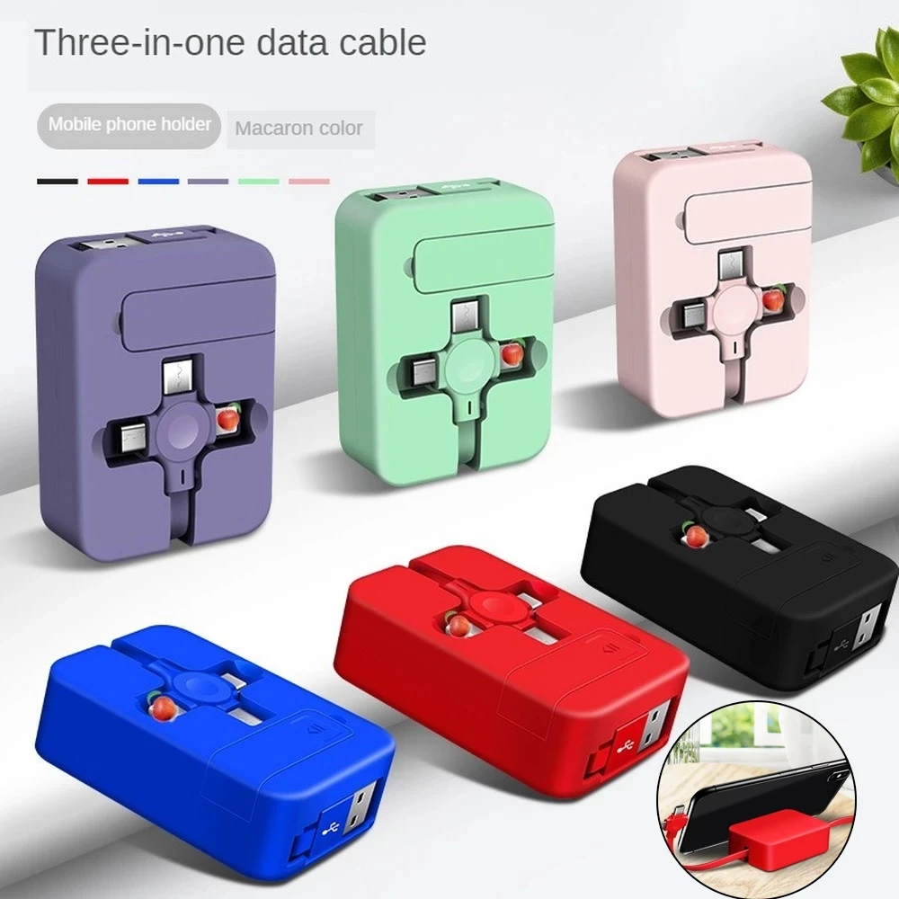 4 в 1 Выдвижной кабель 8 Pin/USB Type C/Micro USB для iPhone13 12 Pro м | Мобильные телефоны и