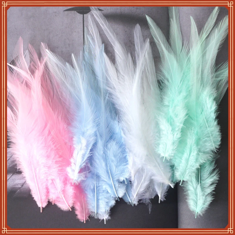 

Rooster Feather Natural Chicken Feathers Decor Fly Tying Accessories Crafts for Needlework and Handicraft Dersses Musilm