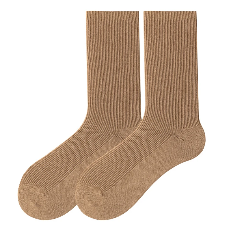 5 Pairs Women's Cotton Socks New Autumn Casual Simple Solid Color Winter Warm Socks For Women Korean Style Girls Long Pile Socks
