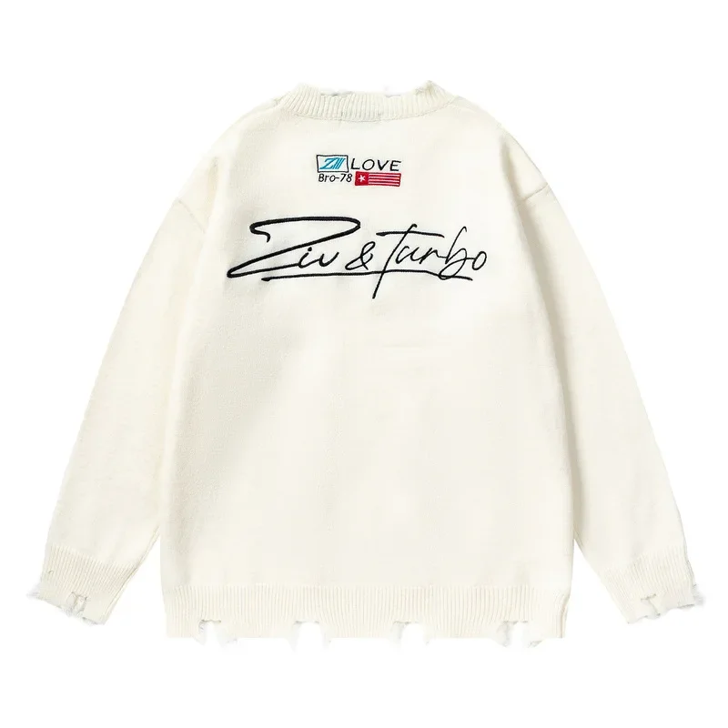 Модный уникальный крекер Khakimen's Wear Свободный осенний свитер оптом Молодежный