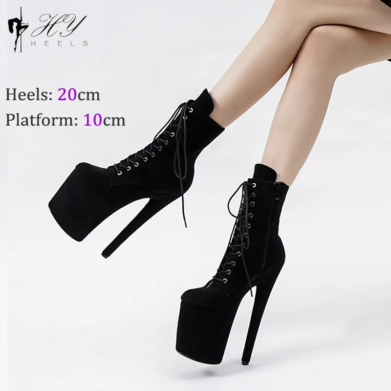 

Ботильоны женские замшевые на платформе и высоком каблуке, 20 см/8 дюймов