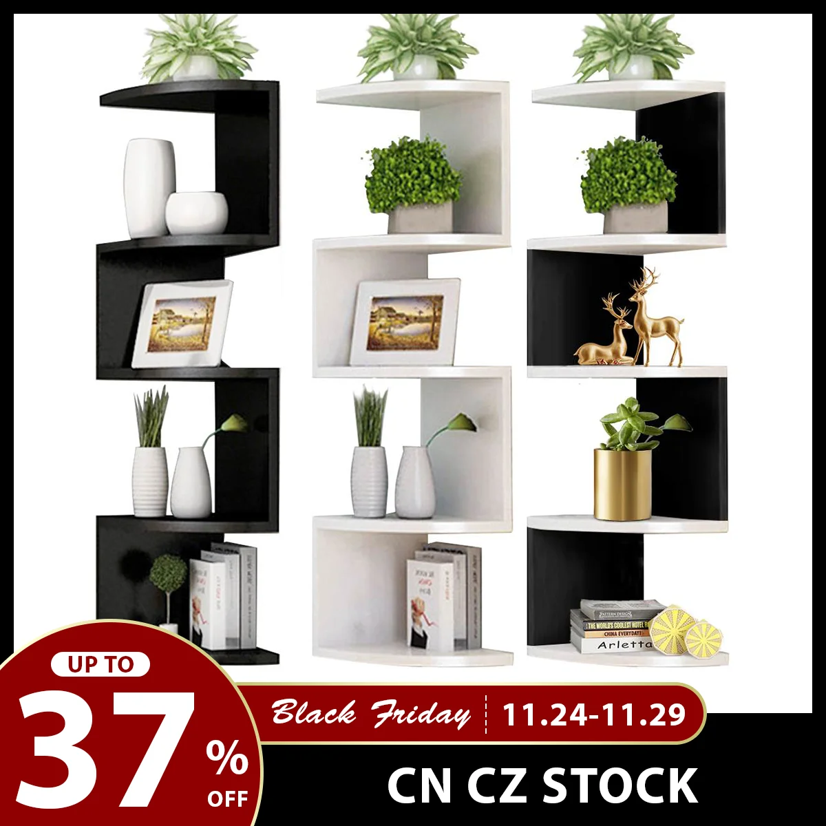 

5-уровневая угловая книжная полка, стеллаж для хранения, настенная полка, книжный шкаф, настенный органайзер, полка для хранения, настенная у...