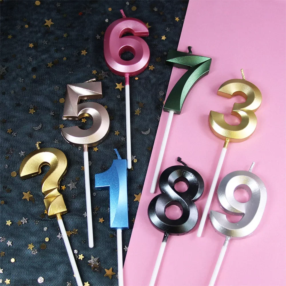 

New in 2022 Colorful Wedding Birthday Number Cake Candles 0 1 2 3 4 5 6 7 8 9 Cake Topper Kids Girls Boys Baby Party Supplies De
