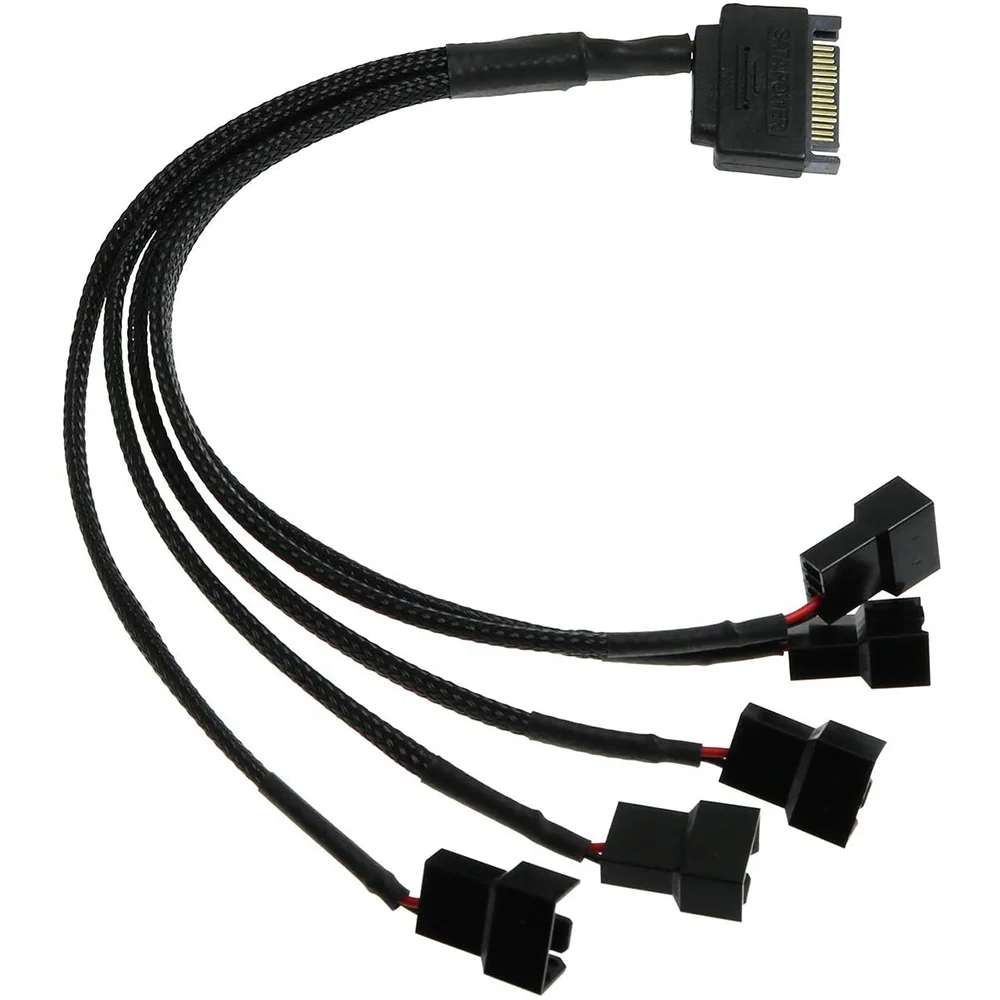

Кабель-адаптер питания для ПК, 15-Pin SATA-5 кабель адаптера вентилятора SATA-3 Pin/4 Pin