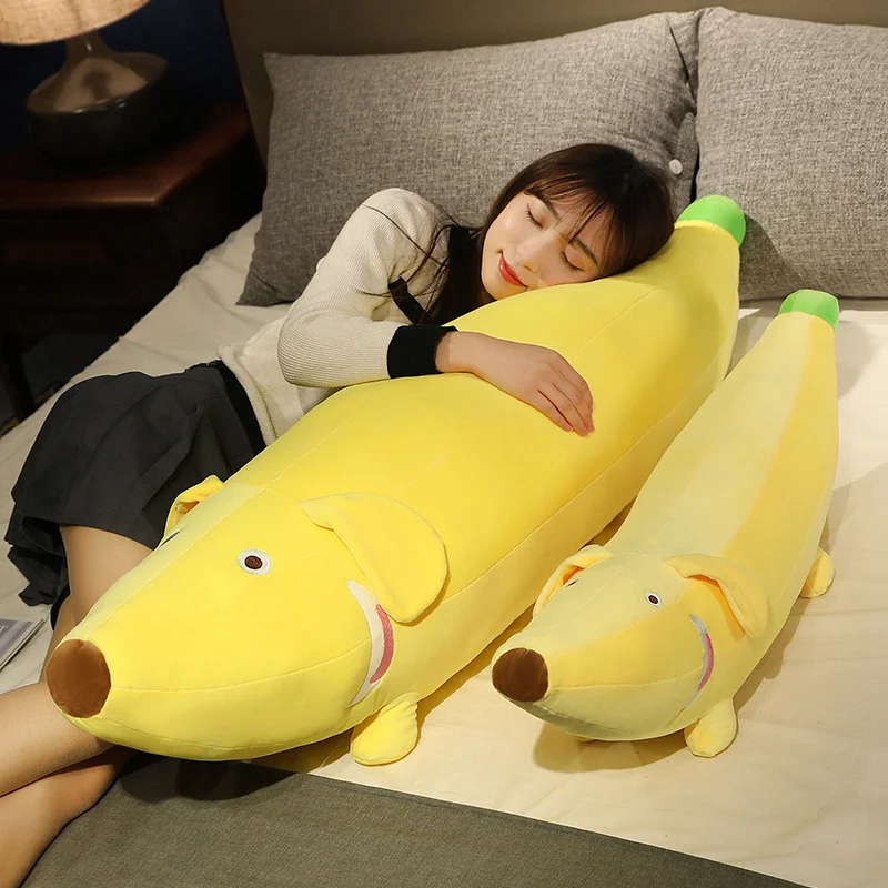 

80/100/120cm Long Banana Pillow Cute Yellow Banana Dog Plush Toys Korea Popular Appease Dolls Birthday Gifts For Children Baby