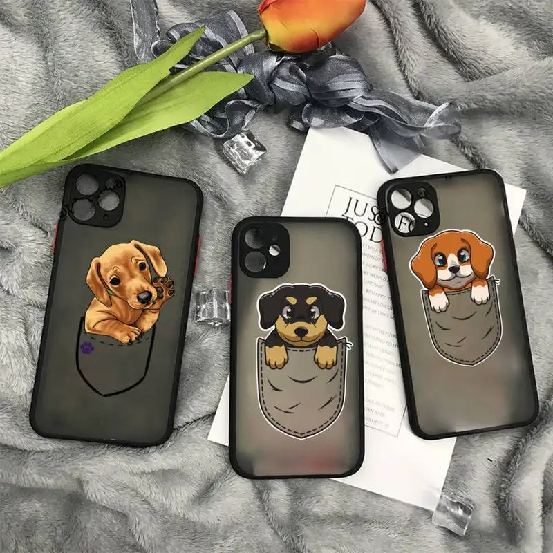 

Cute Golden retriever Dog Cartoon Phone Case matte transparent For iphone 11 12 13 7 8 plus mini x xs xr pro max cover