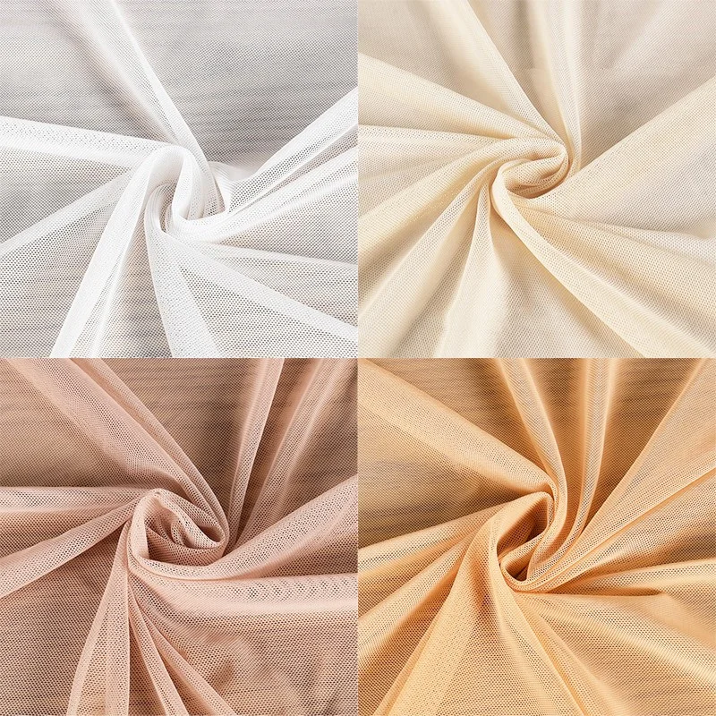 

White Spandex Mesh High-elastic Ultrafine Power Knit Fabric for Sewing Knit Fabric Expansion and Contraction Sold By The Yard