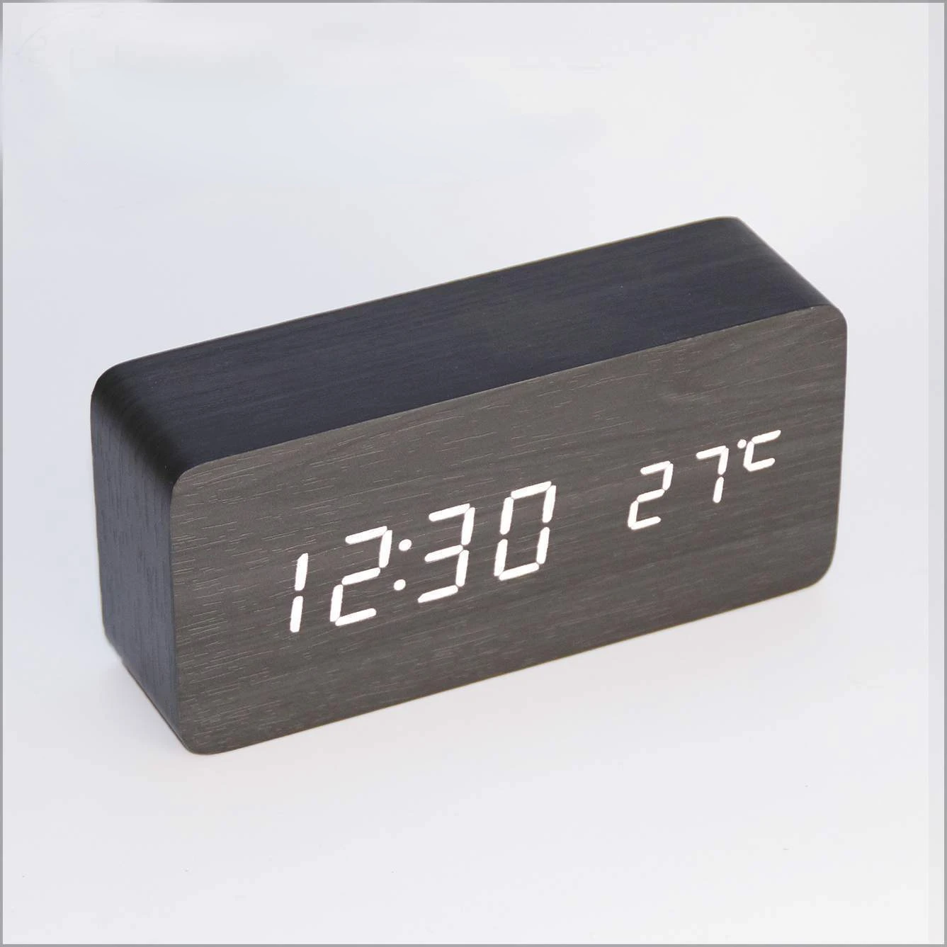 

Simple LED Voice-activated Wood Clock Voice-activated Mute Bedside Alarm Clock Digital Clock Table Watch Desk Clock