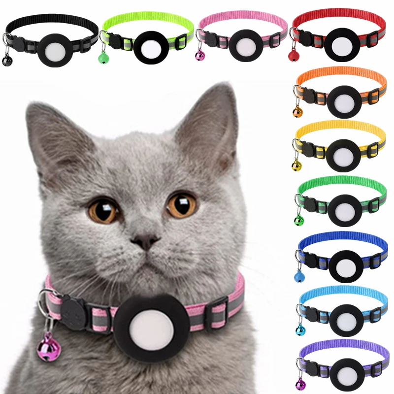 

For Tracker Fits Nylon Dog Reflective Airtag Collar For Collar Protective Dark Cat Holder The Waterproof In Pet Glow For