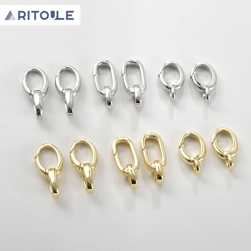 

Позолоченная цепочка 14 к с гальваническим покрытием, застежка-карабин, овальная фигурка, Пружинная Застежка «сделай сам», ожерелье, браслет с соединительной застежкой