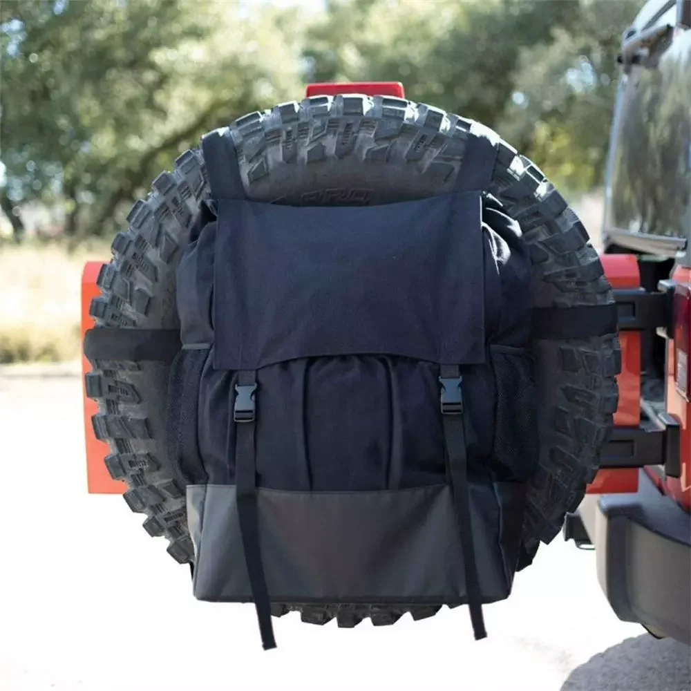 

Car Oxford And Leather Cloth Spare Tire Bag Truck Camping Equipment Vehicle Spare Tire Garbage Bag For Auto SUV Truck Vehicle