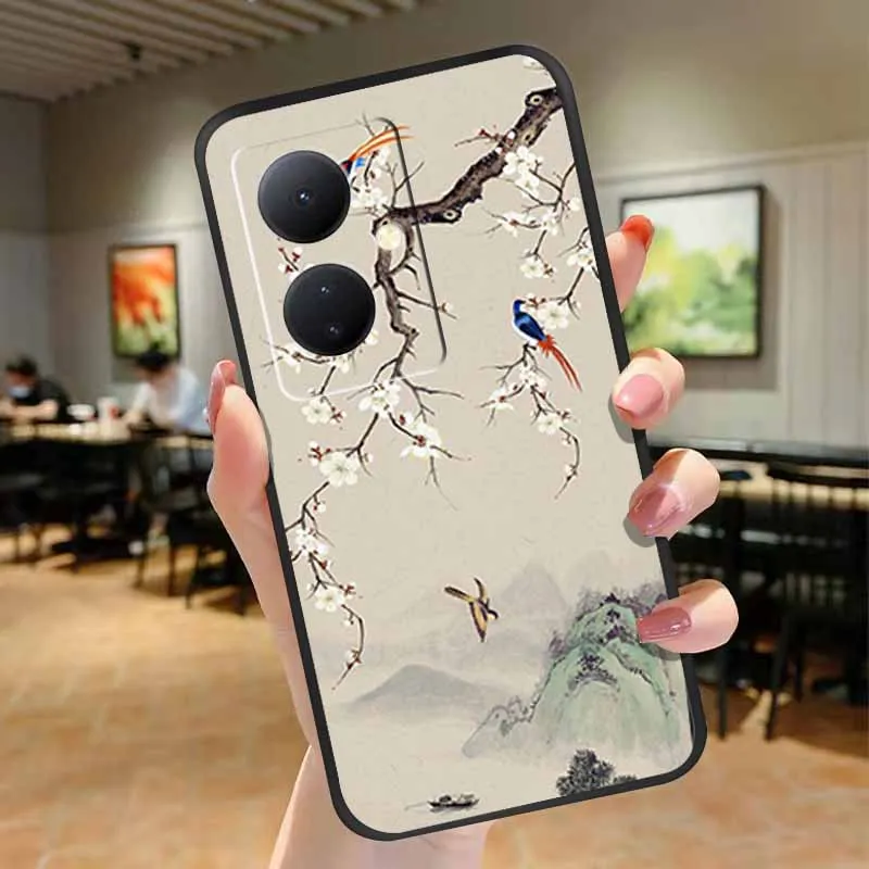 Чехол для Vivo V29 Lite 5G V40Pro V40SE с 3D рельефным цветочным тиснением силиконовый чехол VIVO