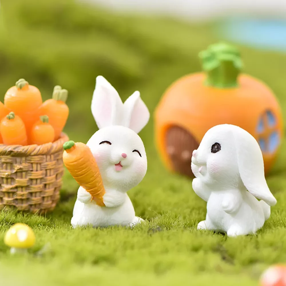 

Mini Rabbit Figurine Miniature Kawaii Cute Bunny Desktop Home Decoration Garden Decoration Home Decor Easter decoration