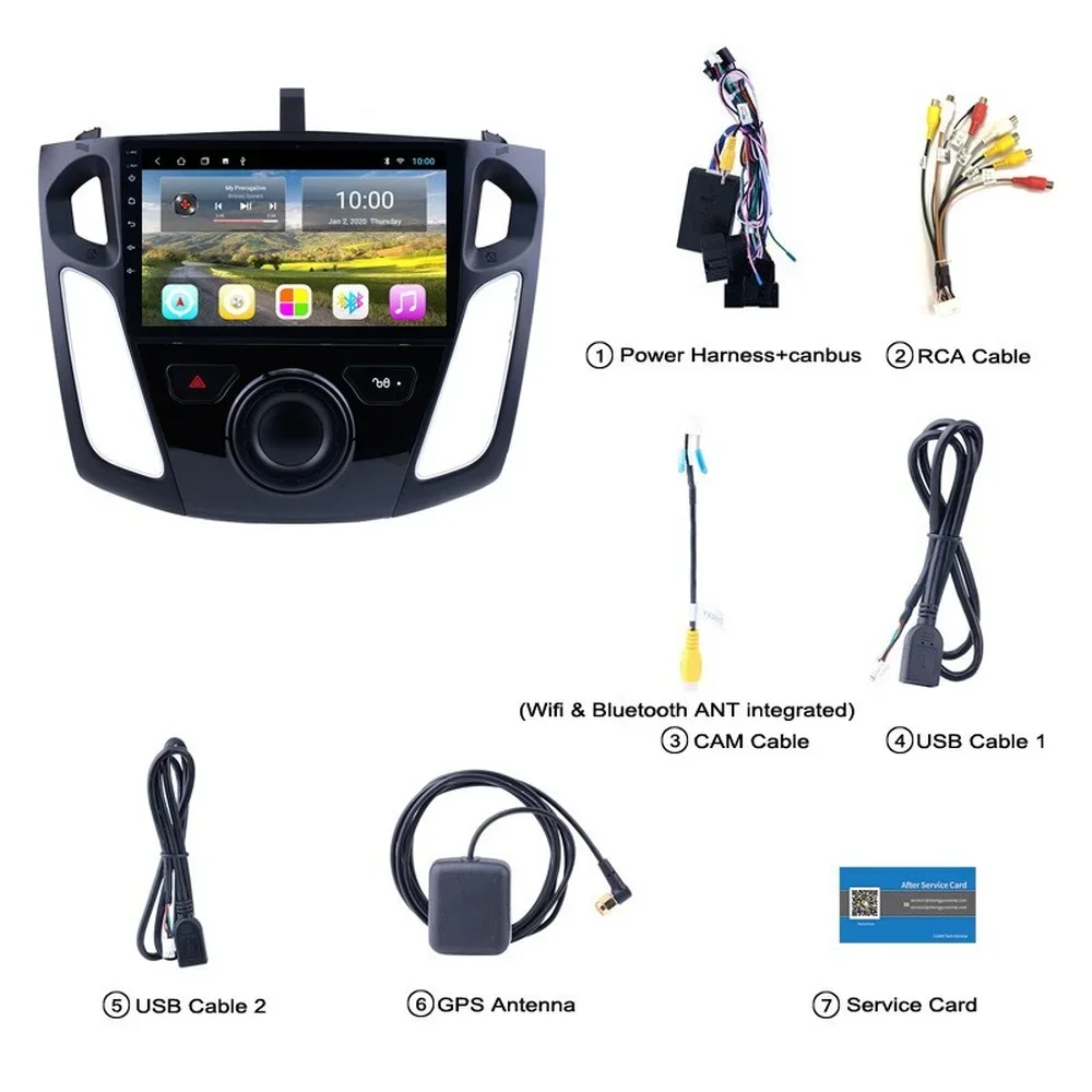 Автомобильная GPS-навигация Android 11 для FORD FOCUS 2012-2015 автомобильная стереосистема с