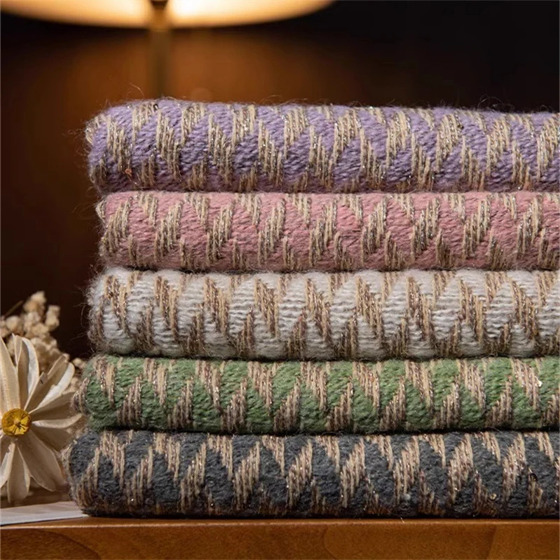 Утолщенная шерстяная ткань в елочку твидовая большой заказ сделай сам женская