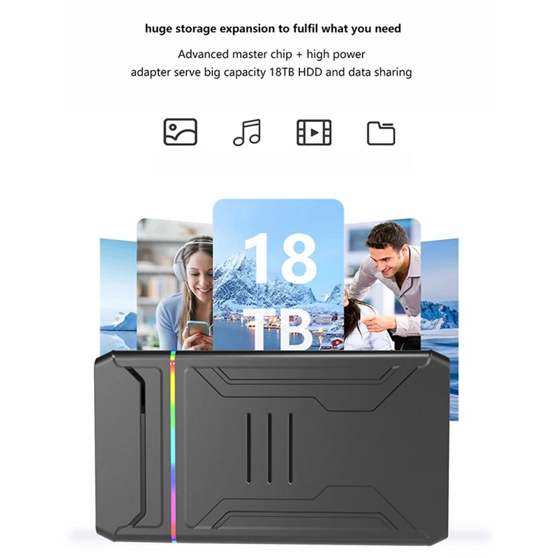 Корпус для жесткого диска SATA-Type C со светодиодной подсветкой