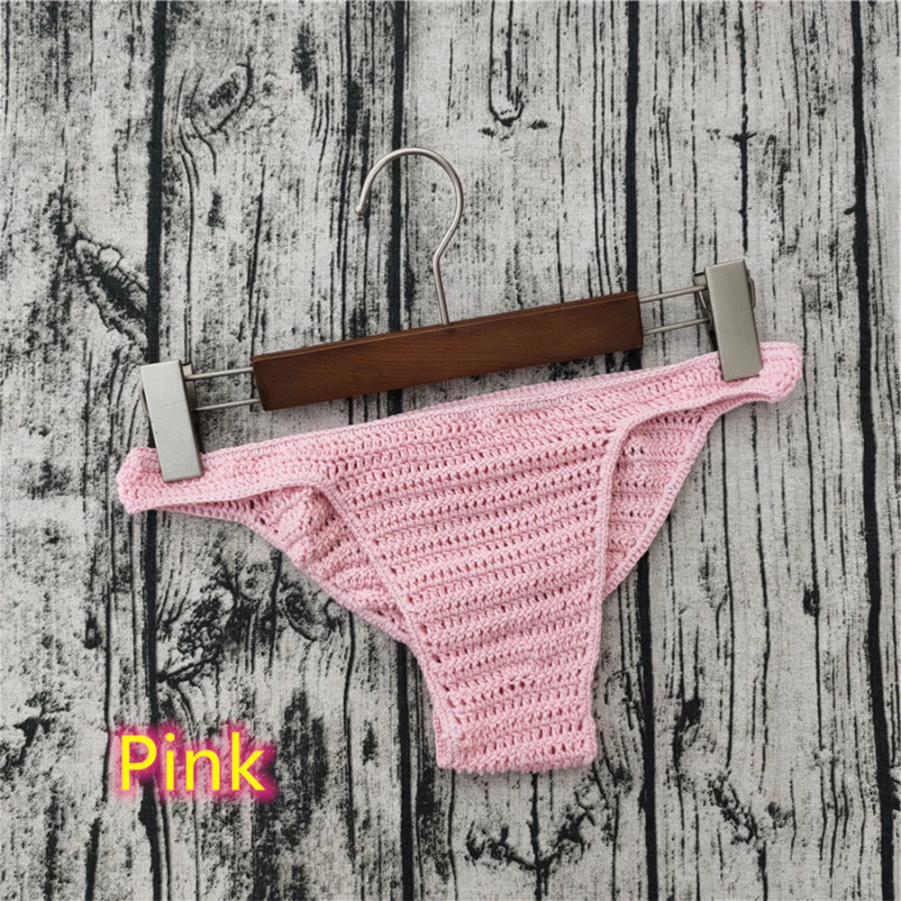 

Men Women Breathable Underwear Hand Crochet Gstring Swimming Sunbathing Thong Breathable Seamless Soft Solid Erotic Underpants