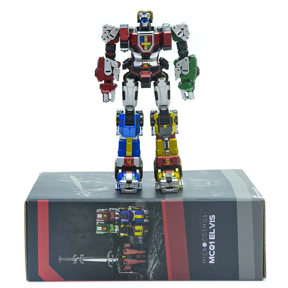 

New Transformation Toys Robot Lucky Cat Micro Cosmos MC-01S MC01S Elvis Voltron GoLion Set 5 metal color Action figure in stock