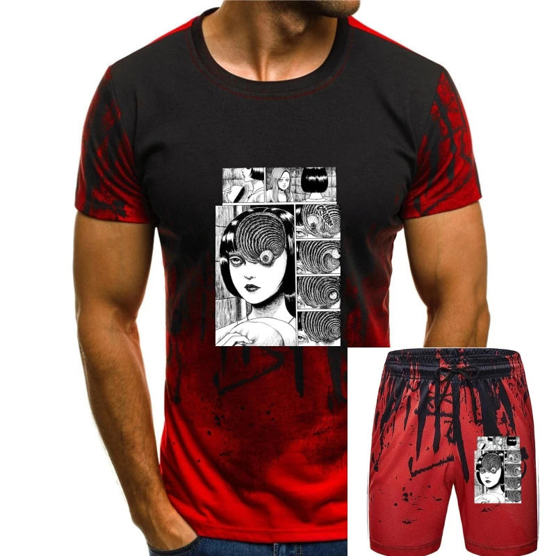 

Мужская хлопковая футболка удзумаки, футболки джундзи Ито, ужасная манга томие, Мужская короткая футболка в японском стиле аниме, Мужская одежда, дизайн