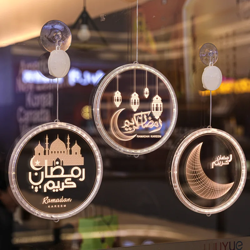 

Ramadan Decorations Led Light Eid Mubarak Decor Lamps Islamic Muslim Festival Party Home Window wall sticker Deco Ramadan Kareem