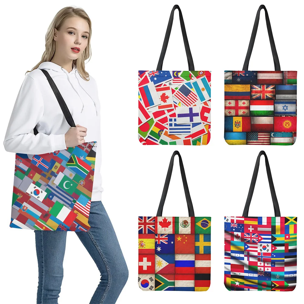 

Индивидуальная модная сумка-тоут в виде цветных животных, Женская Большая многоразовая сумка-тоут, женская сумка