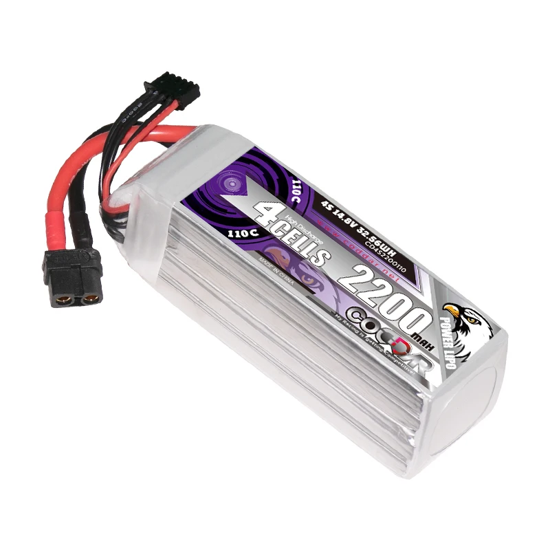 

CODDAR 4S Lipo 14.8V 2200mah RC Battery 110C mini Battery with XT60 T EC5 connector for RC Car Truck UAU Drone Frame Boat RC Toy