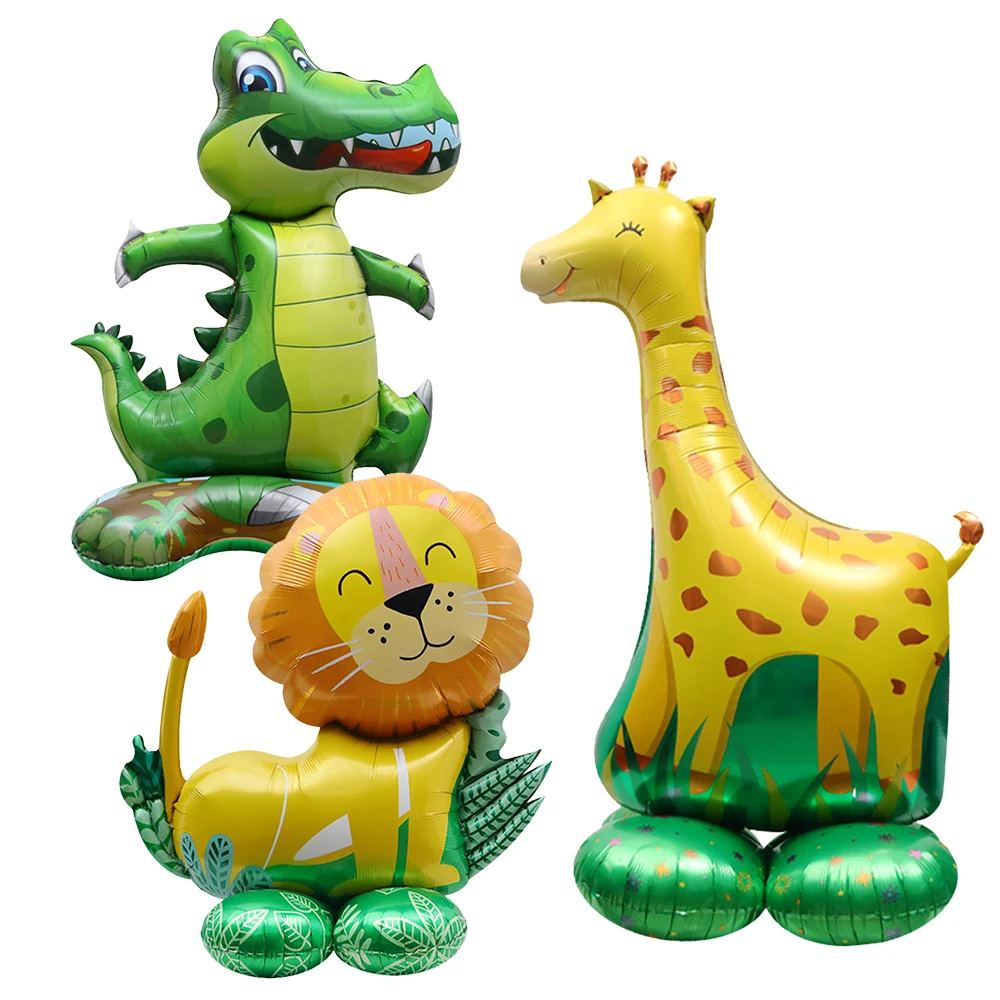 

Стоячие животные в джунглях, воздушный шар, игрушка, строительный шар в виде льва, жирафа, мальчика, джунглей, фотодинозавра, декор для дня рождения