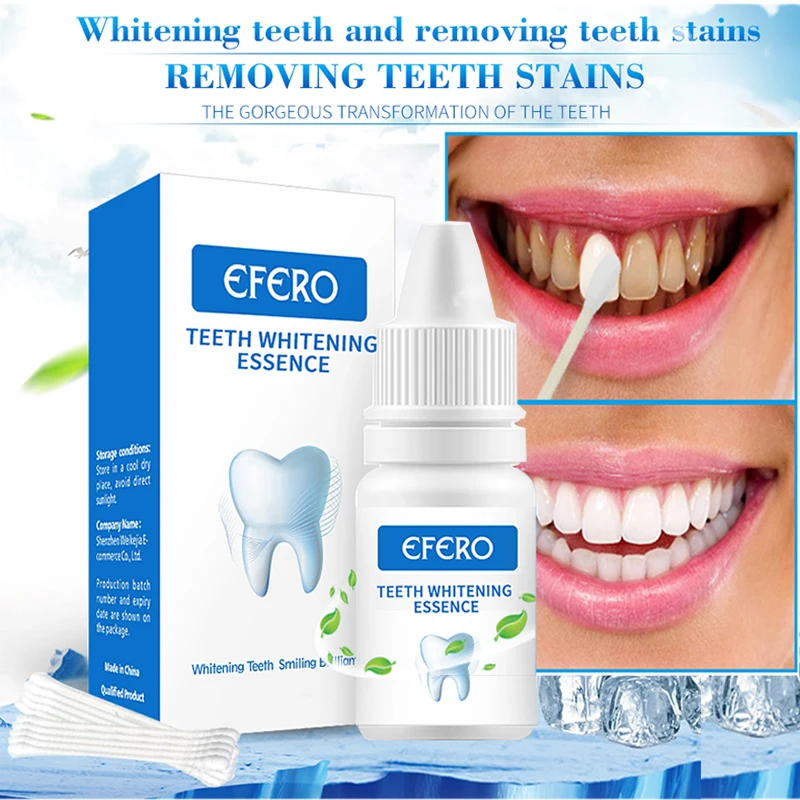 

EFERO Teeth Whitening Essence Serum Whiten Teeth Remove Plaque Stains Clean Oral Hygiene Fresh Breath Oral Hygiene Dental Tools