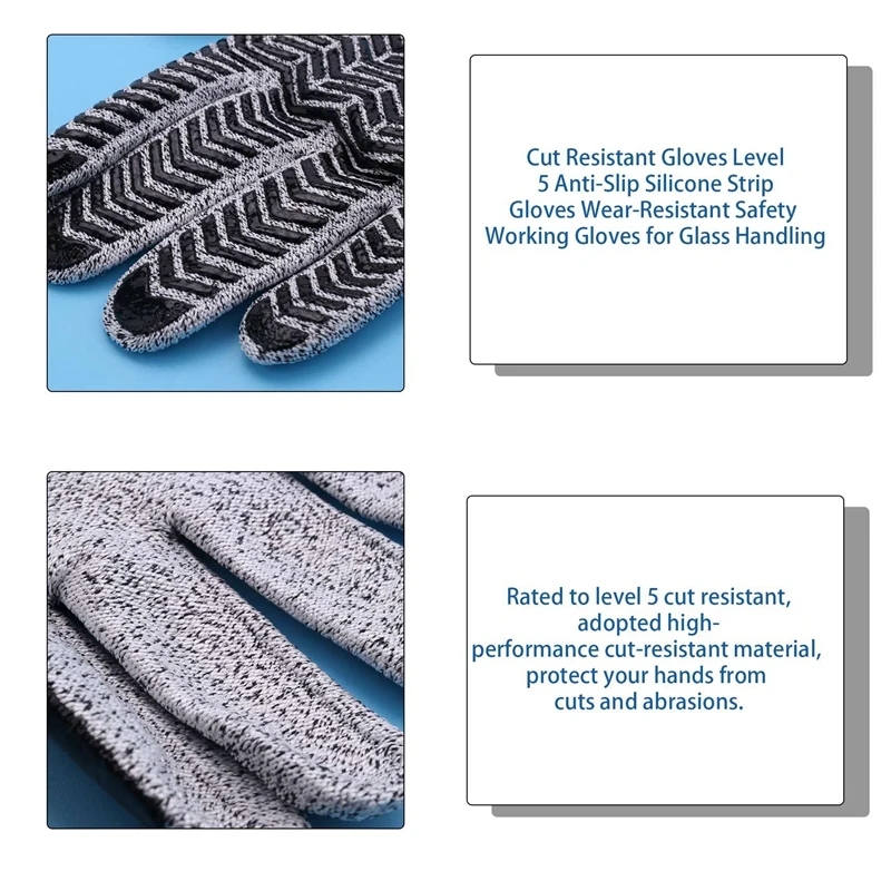 Акция! Перчатки для защиты от порезов Нескользящие силиконовые перчатки уровня 5