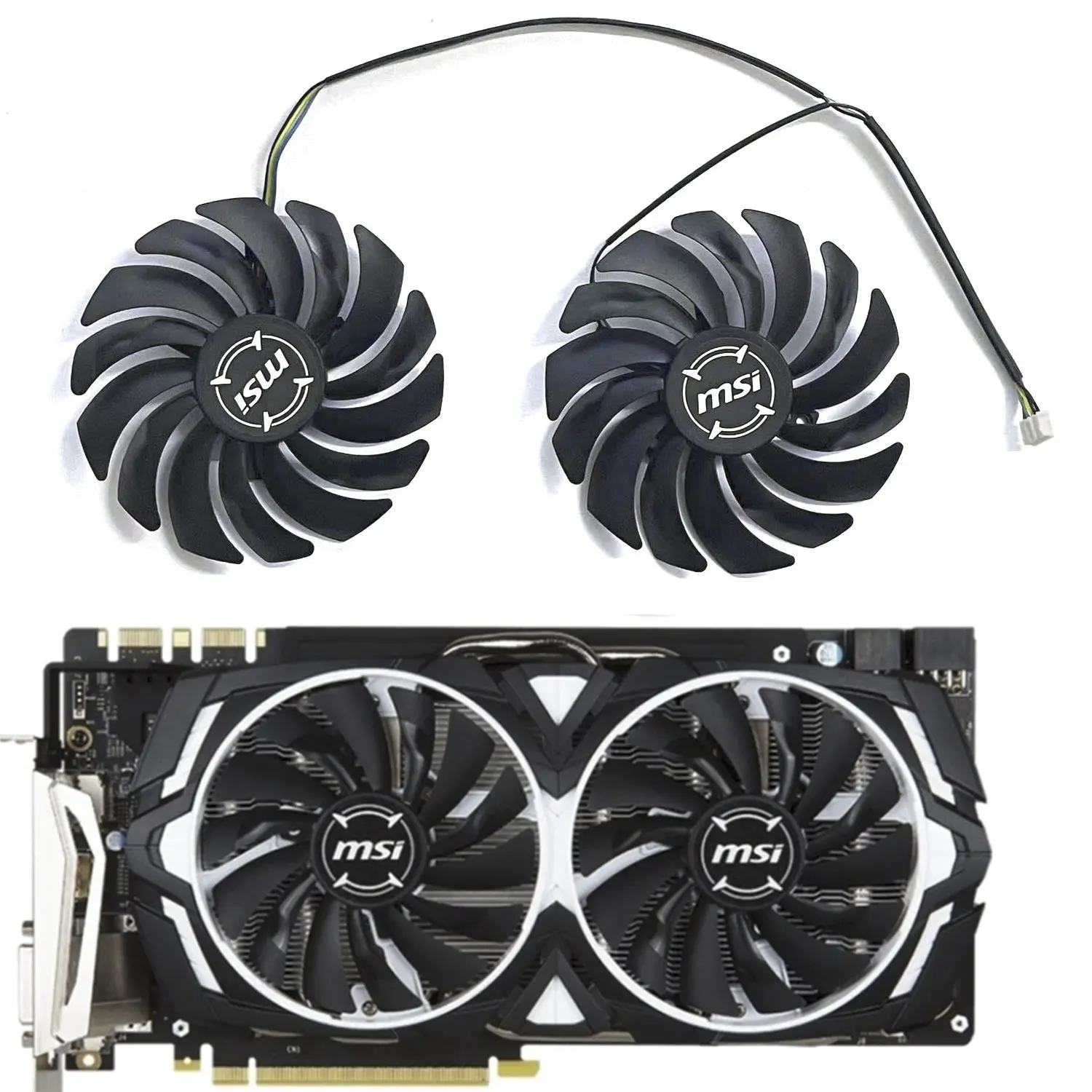 

Новый 95 мм 4PIN PLD10010S12HH MSI GTX1070 1080TI графический вентилятор для MSI Radeon R9 380 Armor 2X GTX 1060 RX 470/570 RX580 игровая Карта