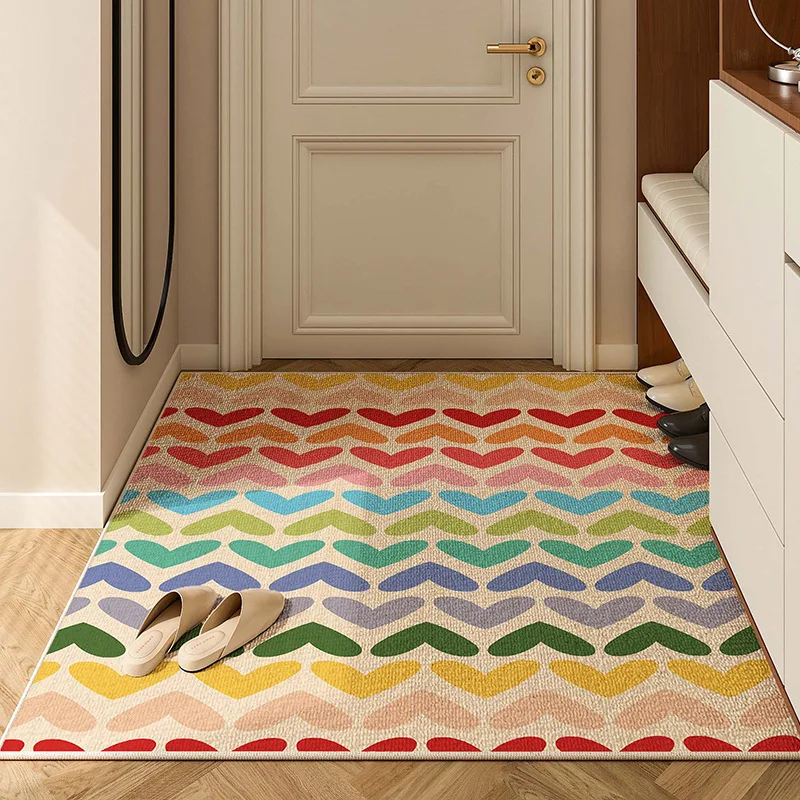 

Разноцветный мягкий Противоскользящий коврик для входной двери, коврик для гостиной, грязеотталкивающий коврик для входной двери, украшение для дома