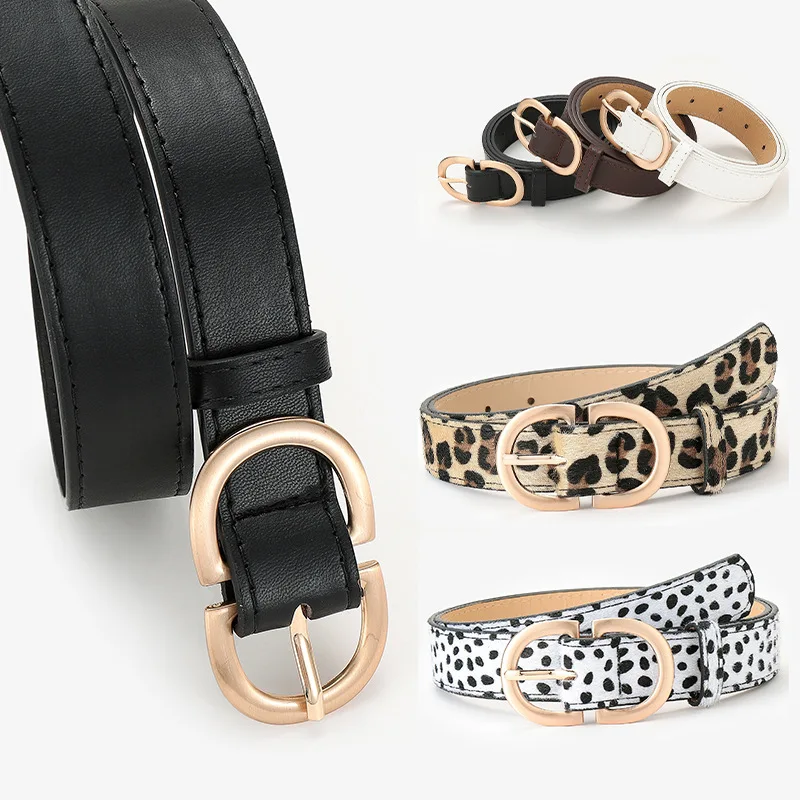 Women Belt Leopard Pattern PU Leather Ring Buckle Waist Strap Belts Ladies Dress Corset Waist Girdle Female Jeans Waistband