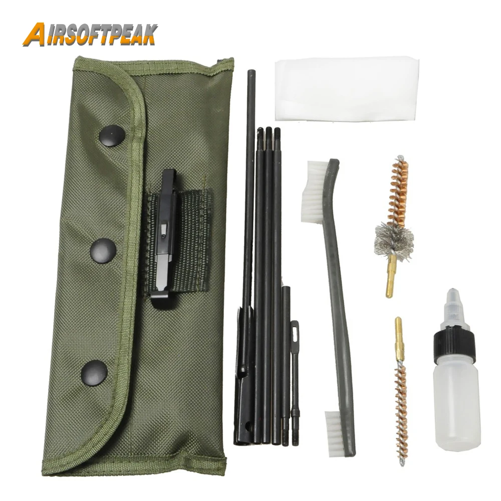 

12Pcs Hunting Gun Cleaning Kits .22Cal 5.56mm AR-15 / M16 Tactical Rifle Cleaing Brushes Set Gun Chamber Bore Cleaner Tools