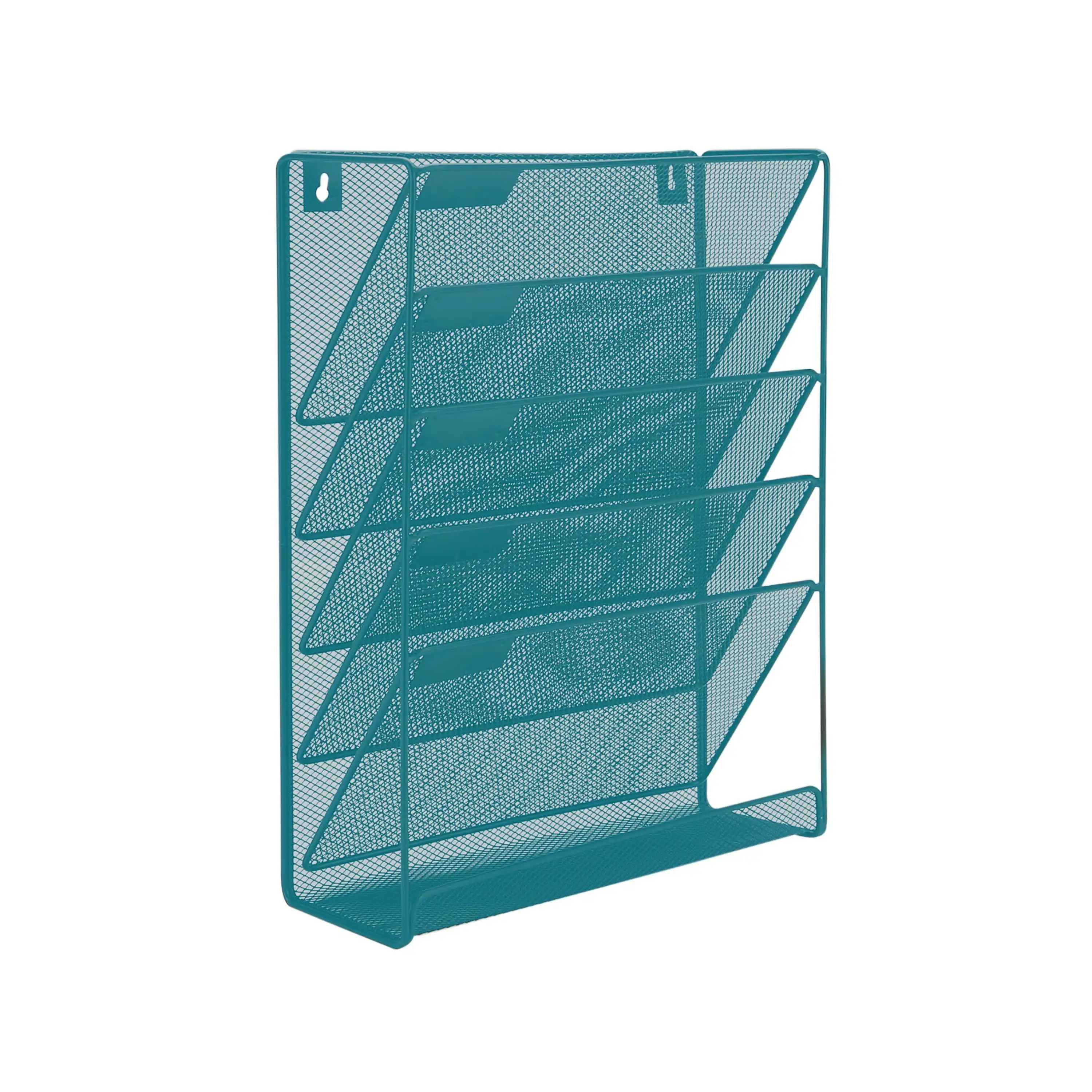 

Hanging Wall File Organizer [6 Compartment] Wall Mounted Vertical File Folder and Chart Holder, Magazine, Letters, or Mail Rack