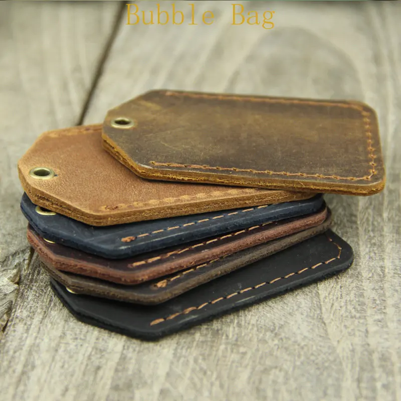 Cowhide access card sleeve elevator card protective sleeve community rectangular bus card bag male water drop induction