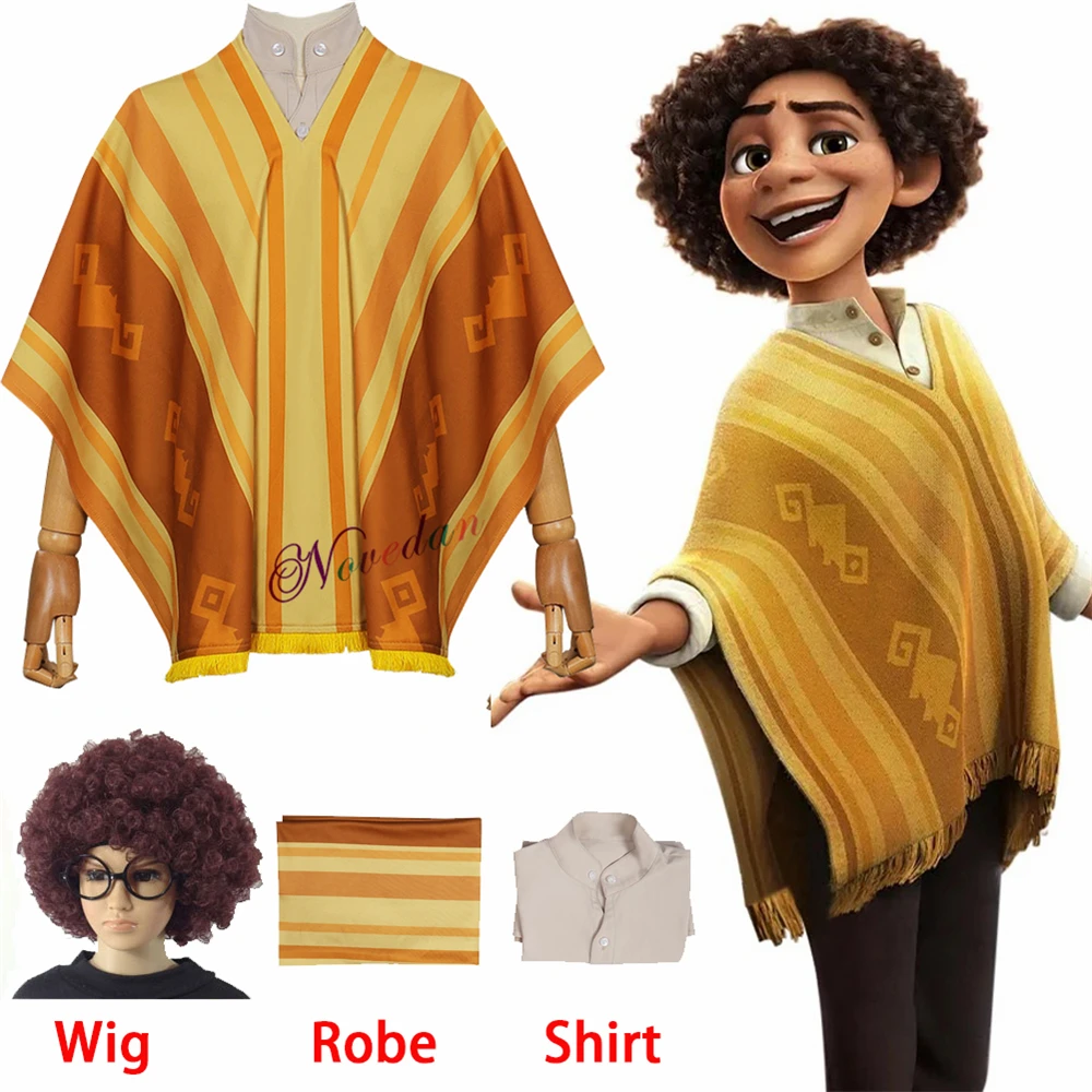 

Encanto Camilo Madrigal Cosplay Costume Wig Men Boy Camilo Cosplay Shirt Cloak Full Suit Adult Kids Halloween Party Outfits