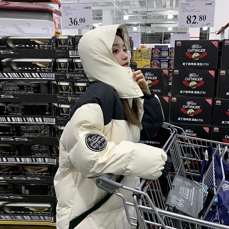 Down Cotton Coat women's 2023 Winter Korea Fashion Hooded women's Jacket Warm Windbreaker Outer