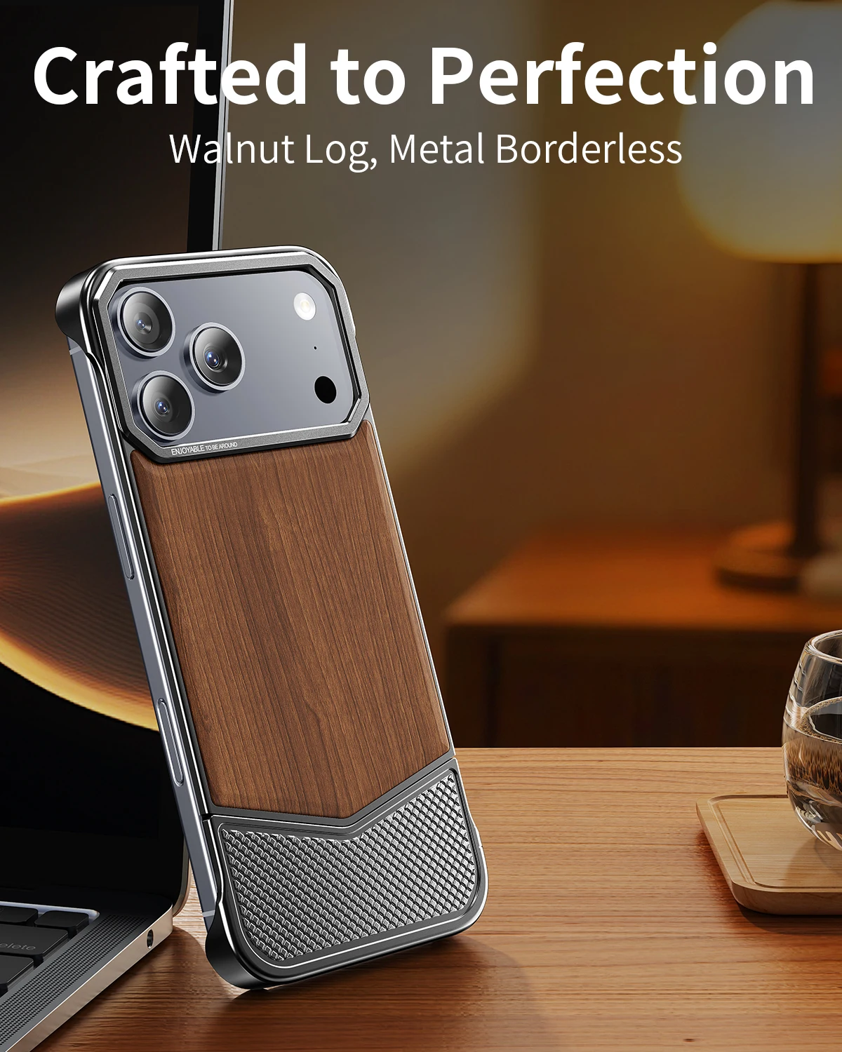 Магнитный чехол для телефона Oatsbasf для iPhone 17 Pro Max17 Pro с металлическим каркасом, защитный чехол для телефона, беспроводная зарядка, ощущение цельного дерева (art.: 3920d3fd08f7b) - 3920d3fd08f7b