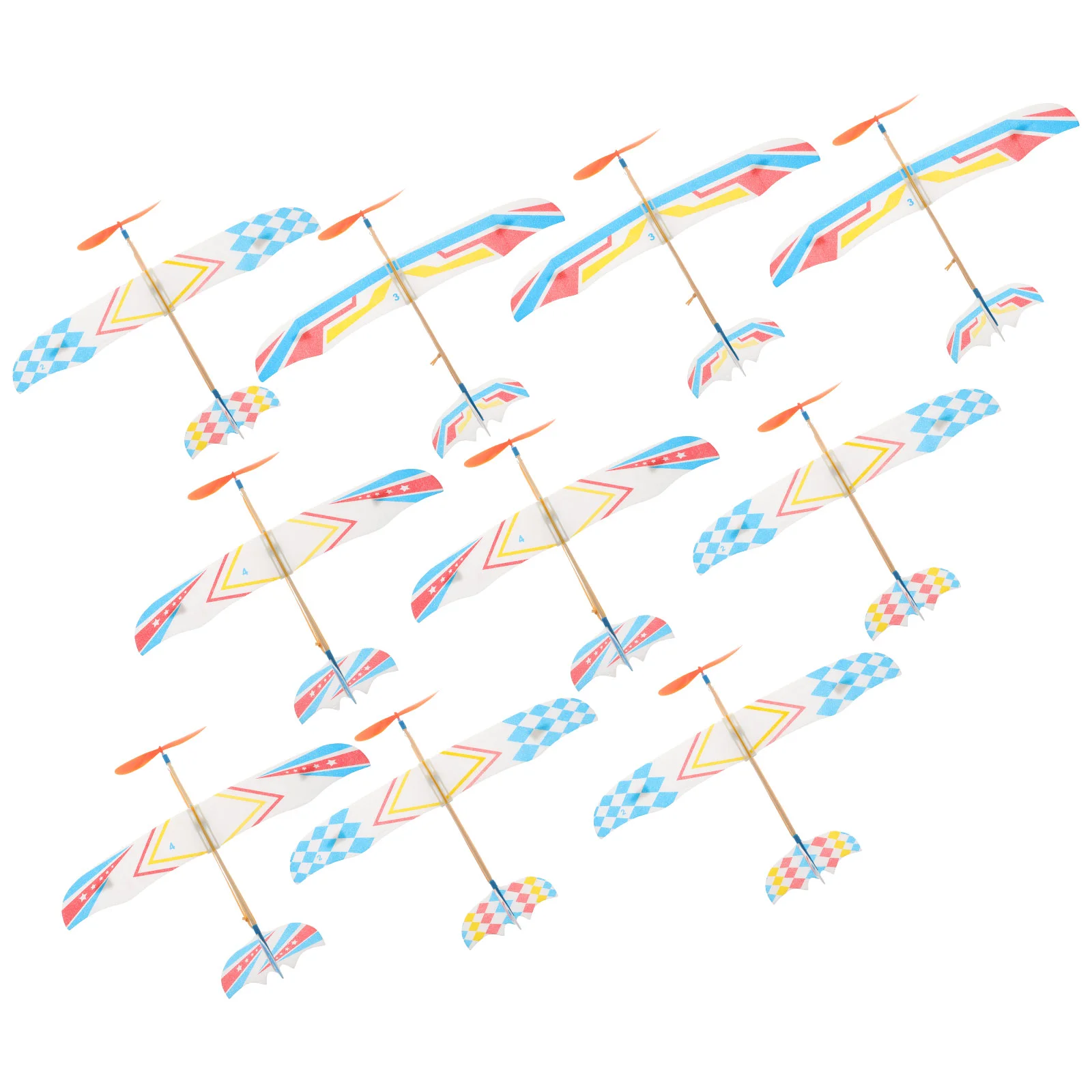 

10 Pcs Manual Airplane Model Child Boys Gifts Throw Flying Aircraft Paper Plastic Toy The train