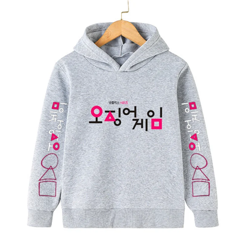 

Korean TV Game Fish Sweater Tops Boys Girls Casual Wear Six Print Long Sleeve Hoodie Funny Clothing Pullover