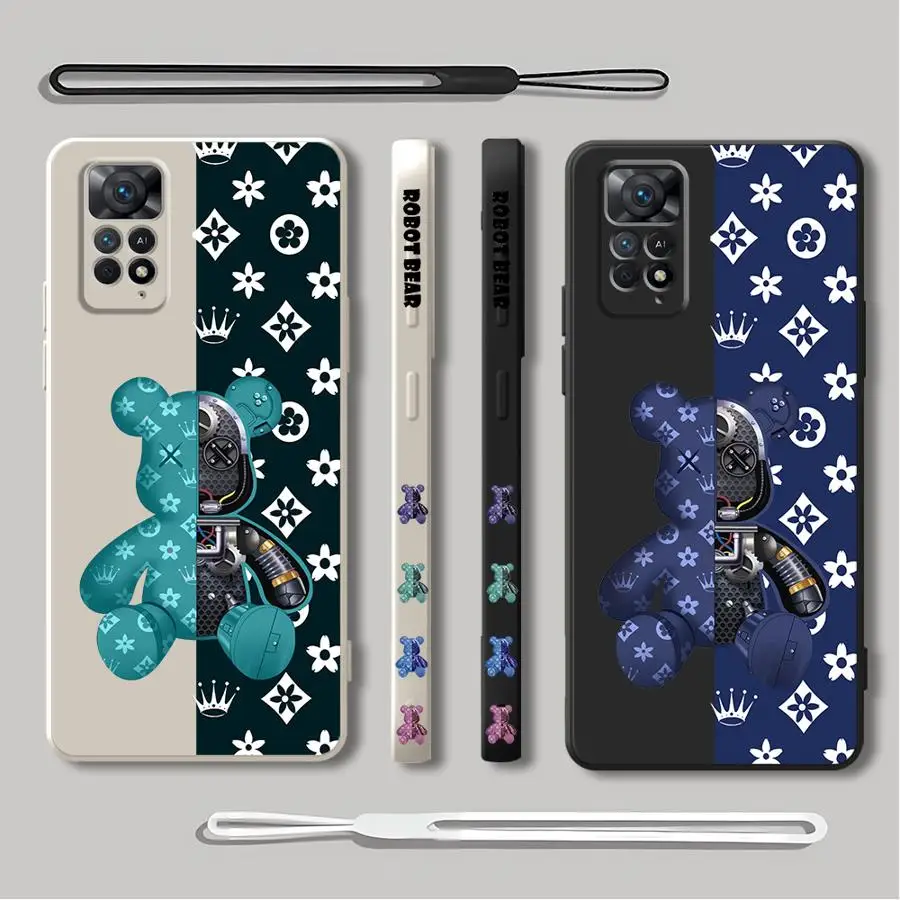 Luxury Robots Bears Phone Case for Redmi 8 9 9A 9i 9C 9T 10 2022 5G 10C 10A 12 4G 12C 13C K40 Pro K60 Ultra A1 A2