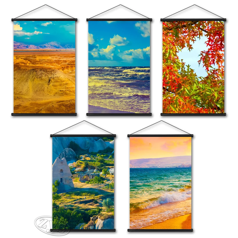

Mountain Canvas Painting Landscape Poster Wall Tree Picture Ocean Hanging Scrolls Cuadros Living Room Home Decor Christmas Gift